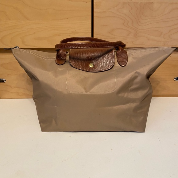 Longchamp Handbags - Longchamp Tan and Brown Tote Bag
